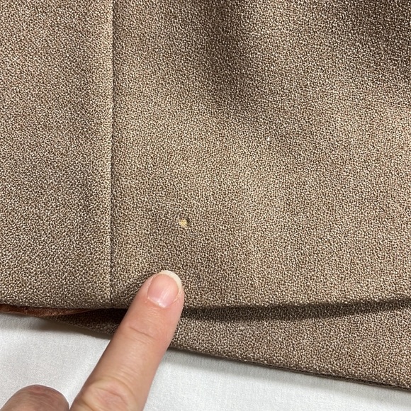 Vintage fur collar wool blend tan beige pea coat, Small - Picture 12 of 16